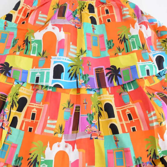 Alden Adair Mia Casablanca Red Orange Tropical Holiday Maxi Dress S NTW - Picture 8 of 11